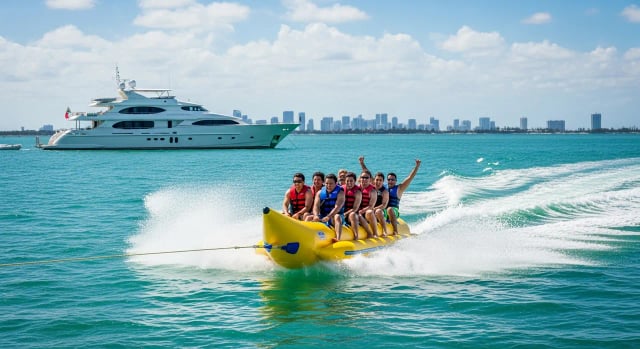Banana inflable — Miami yacht charter add-on