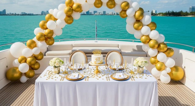 Decoración de cumpleaños — Miami yacht charter add-on