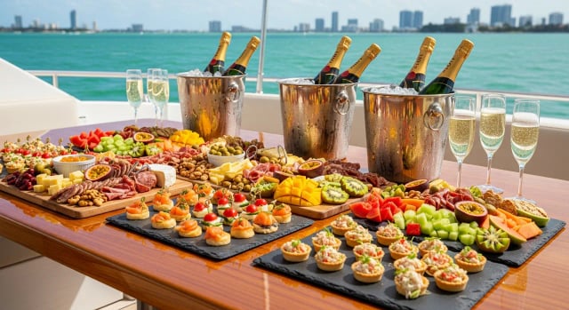 Menú de catering — Miami yacht charter add-on
