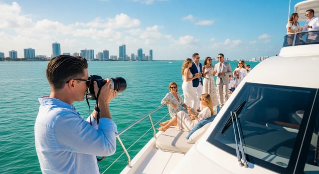 Fotógrafo durante todo el chárter — Miami yacht charter add-on