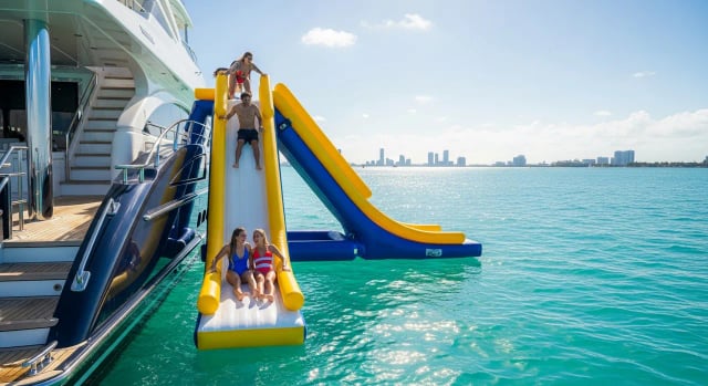 Tobogán flotante de 6ft — Miami yacht charter add-on