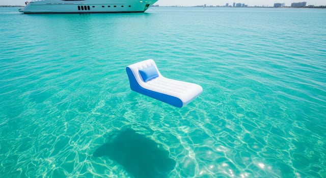 Sillón lounge flotante — Miami yacht charter add-on