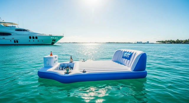 Sillón flotante con nevera — Miami yacht charter add-on