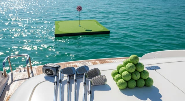 Equipo de golf flotante — Miami yacht charter add-on