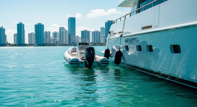 Auxiliar RIB con fueraborda — Miami yacht charter add-on