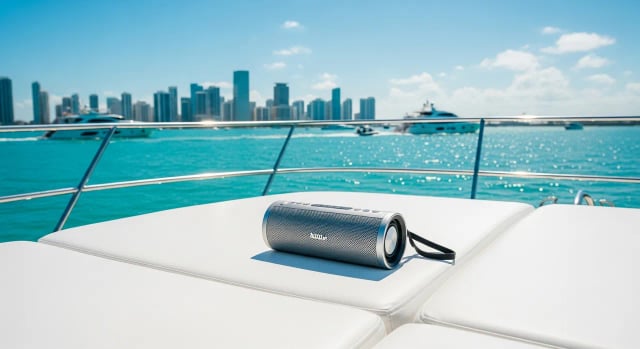 (1) Altavoz Bluetooth portátil — Miami yacht charter add-on