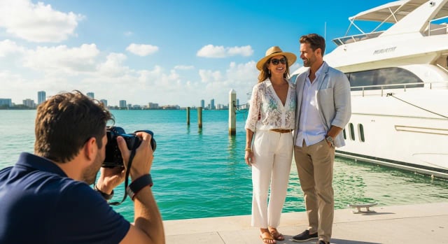 Sesión de fotos antes del viaje — Miami yacht charter add-on