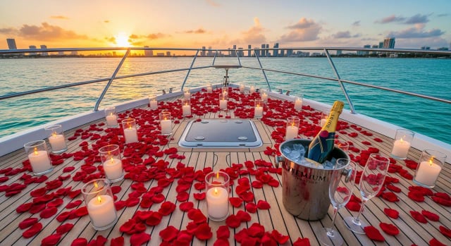 Decoración romántica — Miami yacht charter add-on