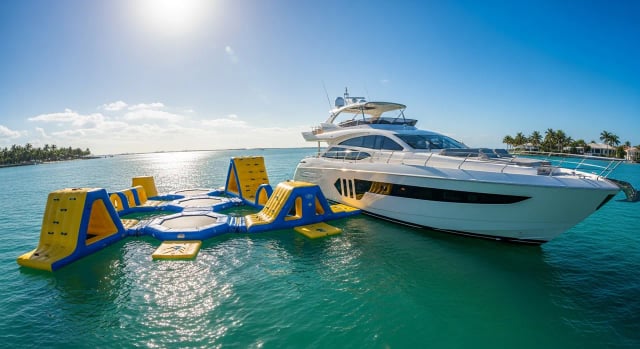 Cama elástica acuática — Miami yacht charter add-on