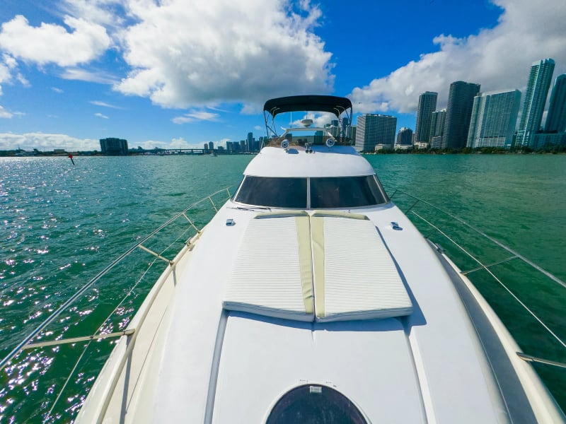 On deck aboard a Miami charter yacht