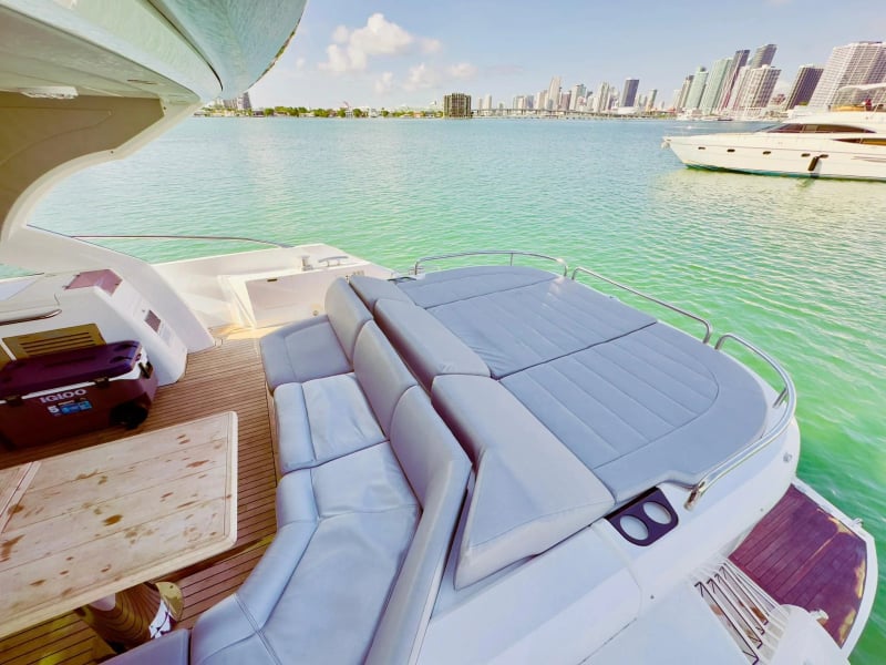 On deck aboard a Miami charter yacht