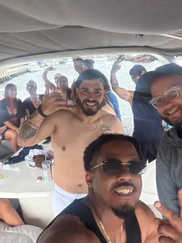 Friends celebrating on board